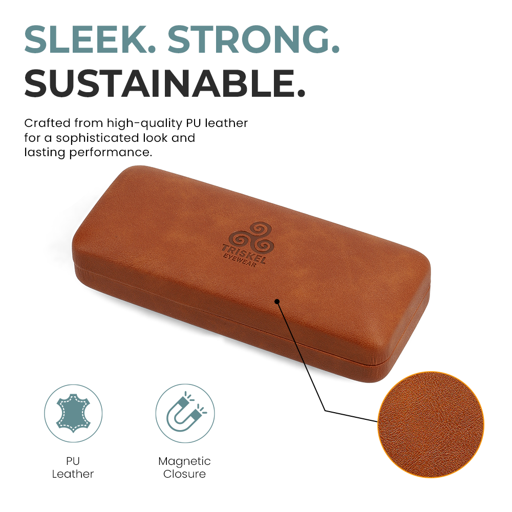 Hard Shell PU Leather Eyewear Case