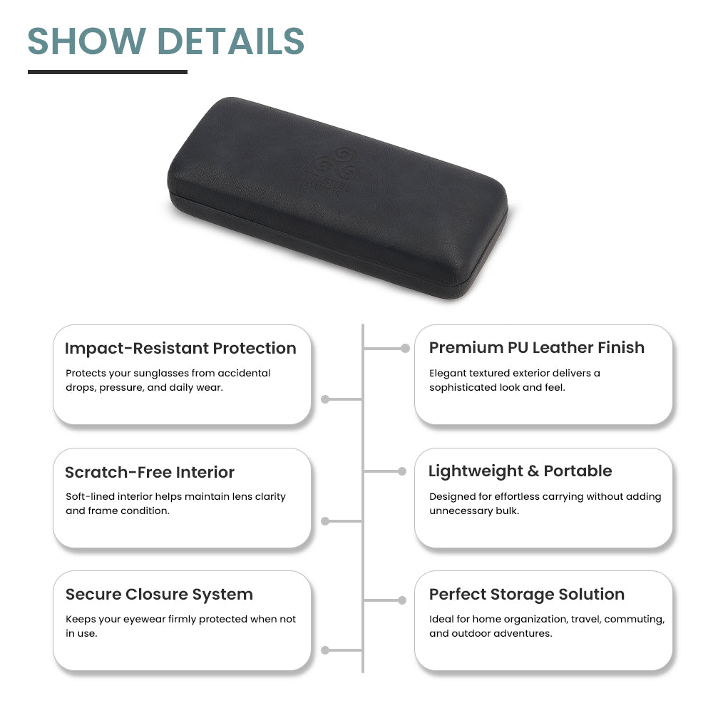 Hard Shell PU Leather Eyewear Case