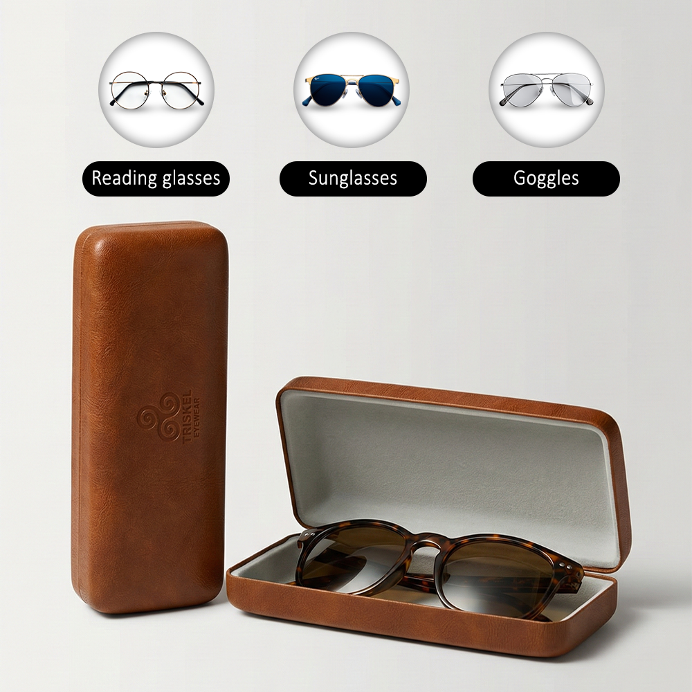 Hard Shell PU Leather Eyewear Case