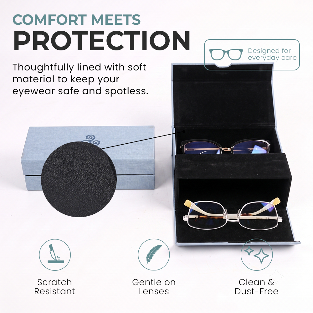Diamond-Vein Double Frame Glasses Case