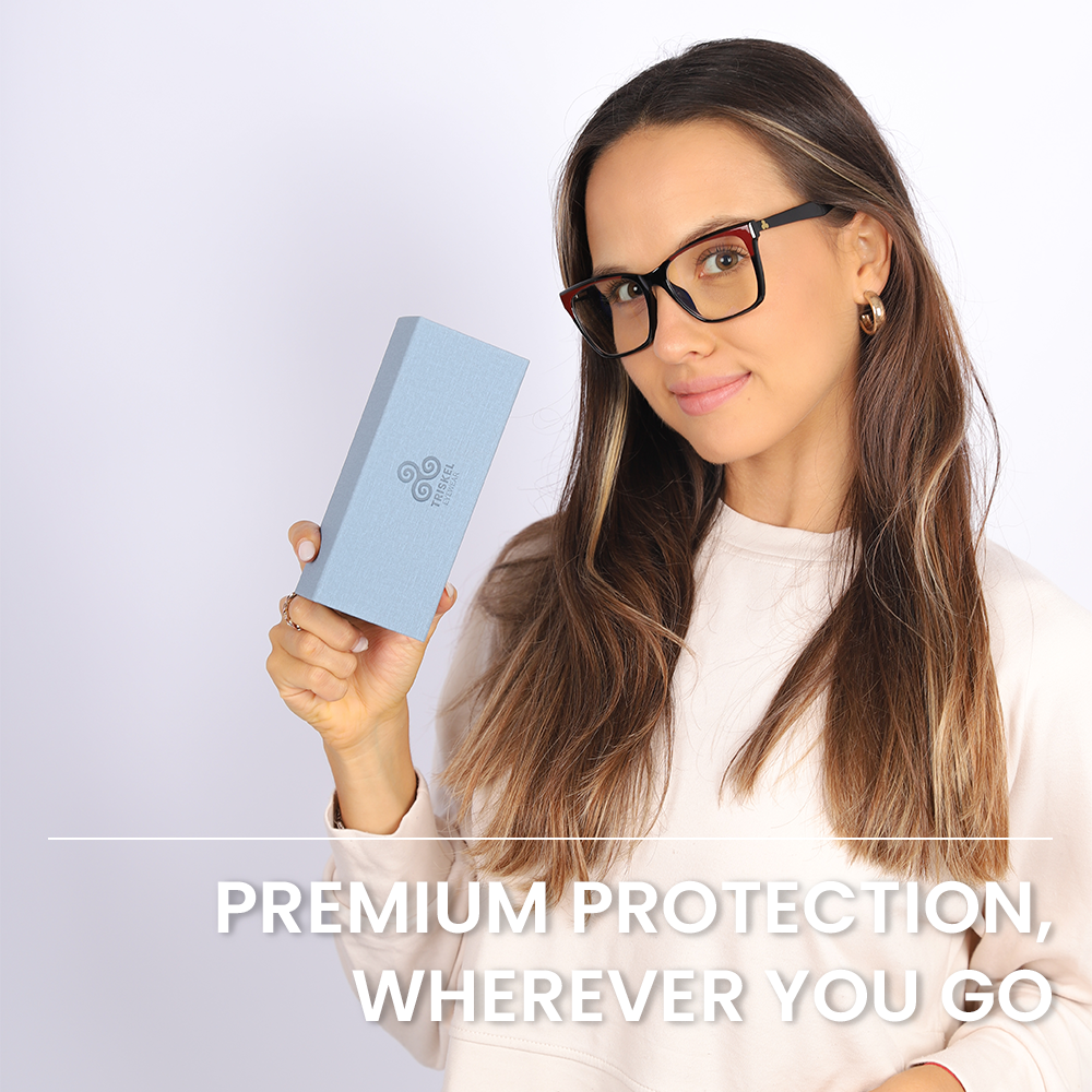 Diamond-Vein Double Frame Glasses Case