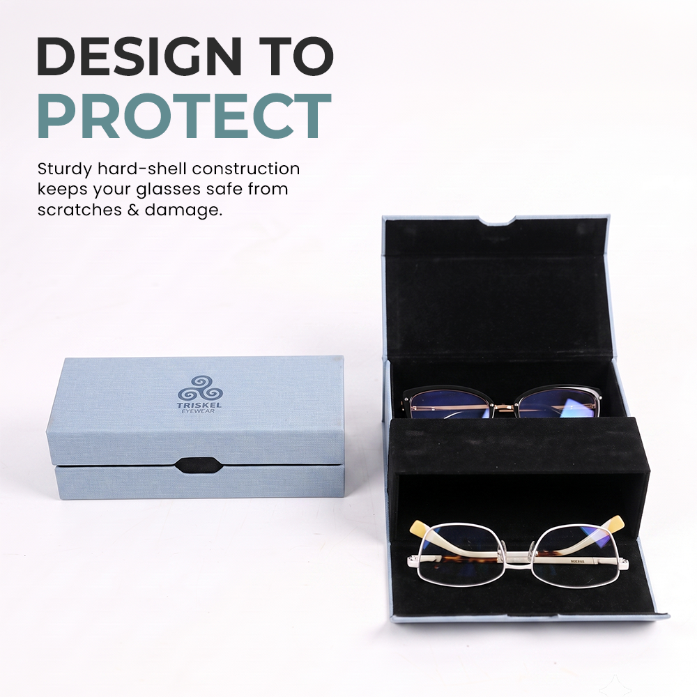 Diamond-Vein Double Frame Glasses Case