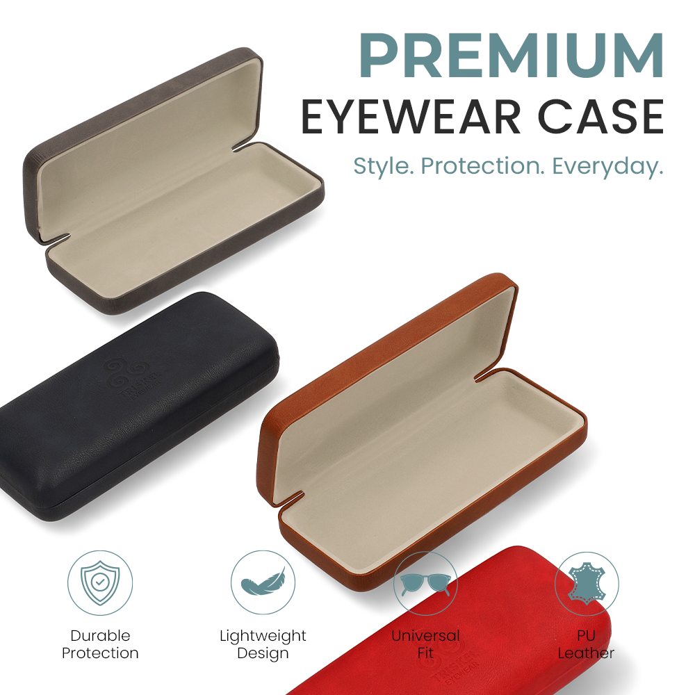 Hard Shell PU Leather Eyewear Case