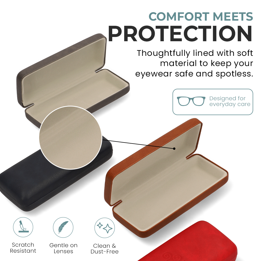 Hard Shell PU Leather Eyewear Case