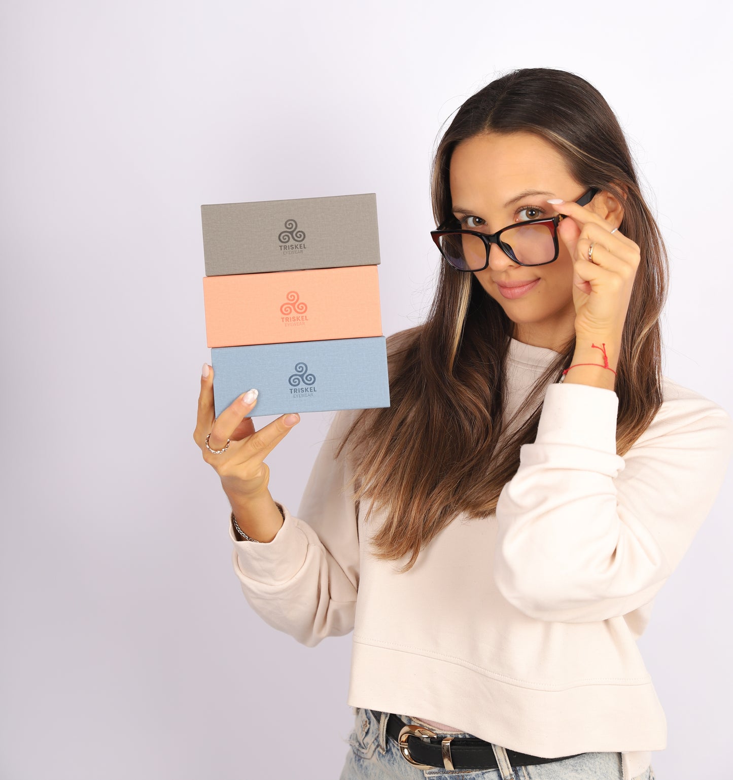 Diamond-Vein Double Frame Glasses Case