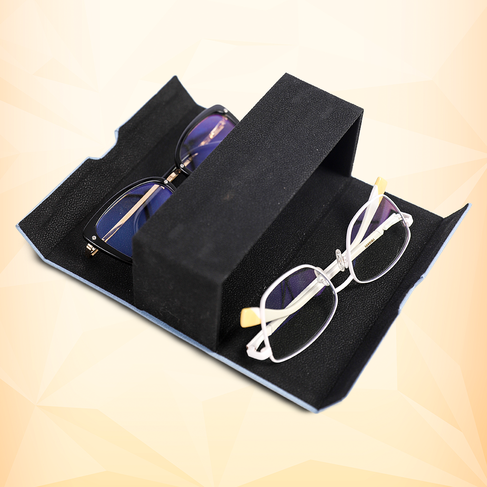Diamond-Vein Double Frame Glasses Case